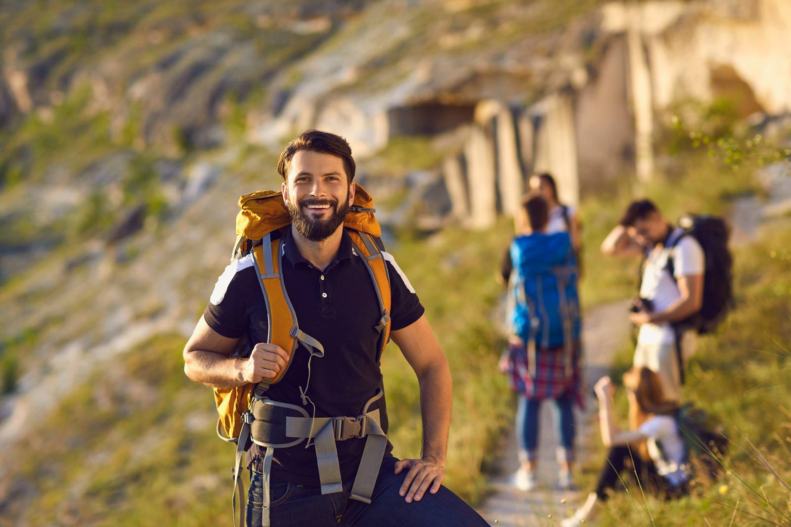 Guide leading a group tour